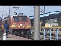 Rare  guruvayur express arriving with front panto on locomotive