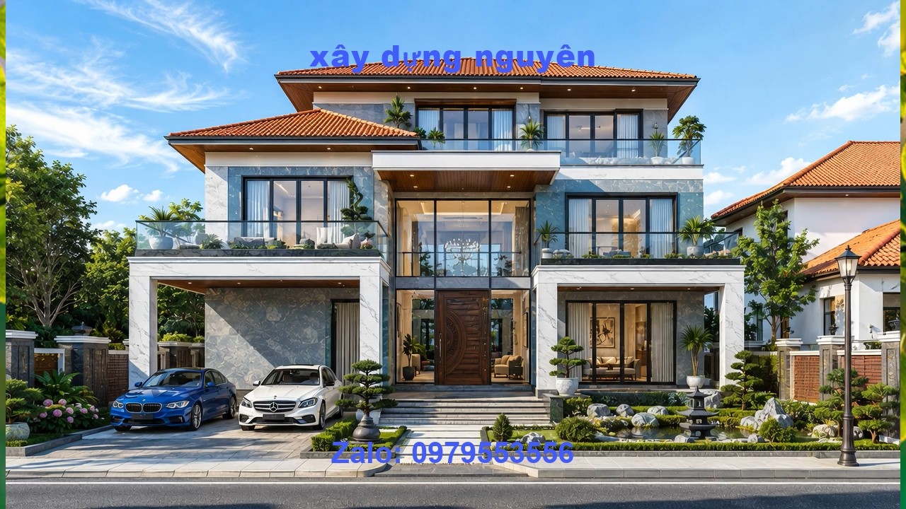 Mẫu Biệt Thự 3 Tầng Mái Nhật Diện Tích 13x15m Thiết Kế 7 Phòng NGỦ #nha3tang #mainhat