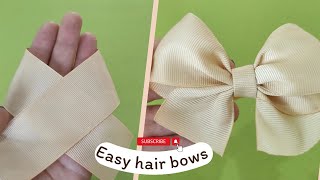 Make Simple Easy Bow, Diy, Ribbon Hair🎀, Tutorial, Bow🎀