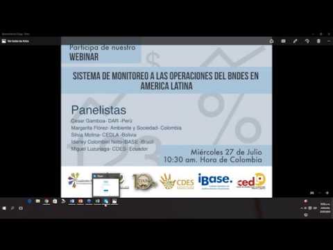 Webinar: sistema de monitoreo a las operaciones del BNDES en América Latina
