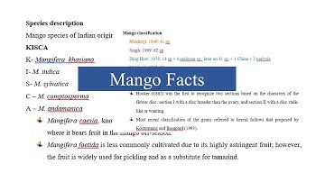 Mango Facts #JRF Horticulture #SRF Fruit Science #2022