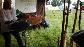 Handpan and Cahon around the PeterPanHandpans.com trade stand