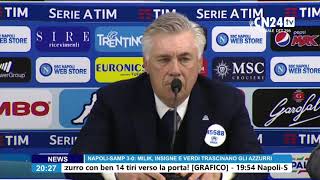 Napoli-Sampdoria, Carlo Ancelotti in conferenza stampa