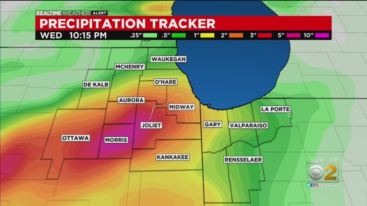 Chicago Weather: Rain Showers Through The Night - YouTube
