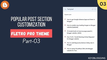 Pas de sectie Populaire berichten aan | Fletro Pro-aanpassing - (Deel 03)