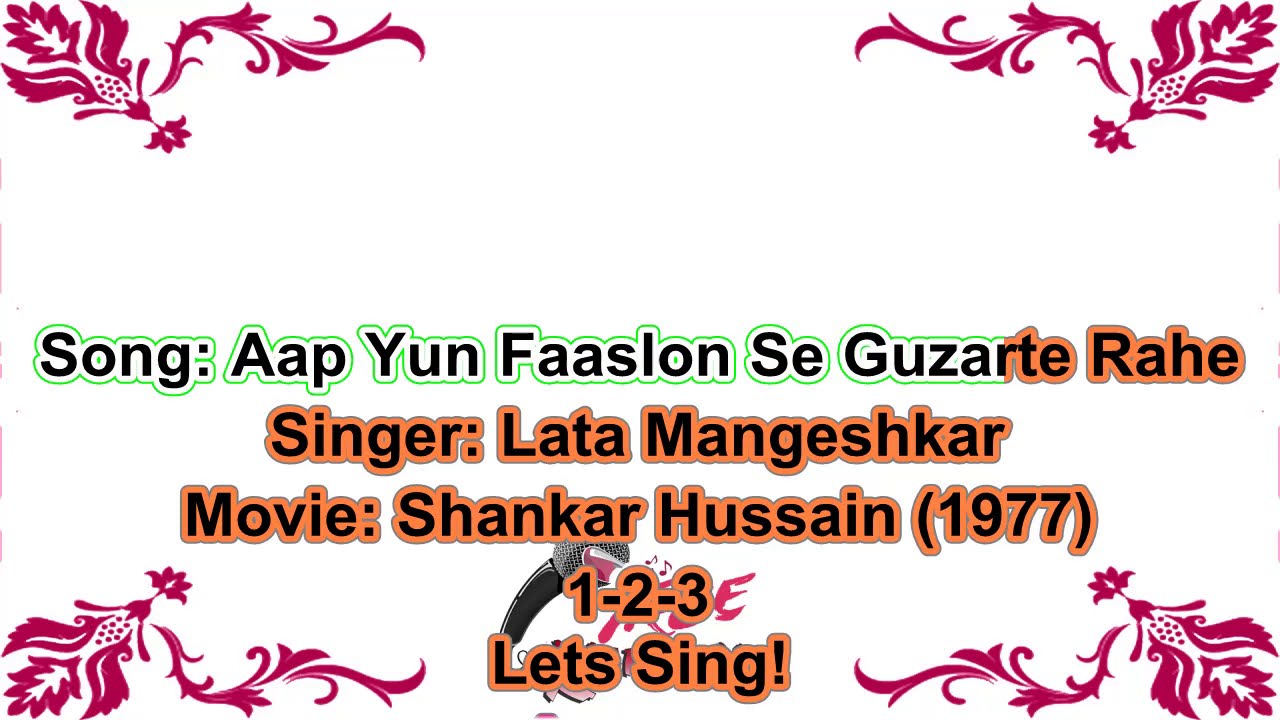 300 Subs Special Aap Yun Faaslon Se  Full Karaoke With Lyrics  Lata Mangeshkar  Shankar Hussain