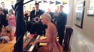 Taylor Swift crashes couple's wedding, sings \\