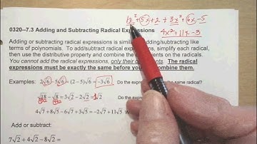 7.3 Add or Subt Radical Expressions