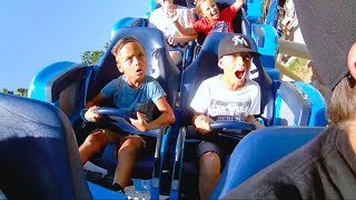KIDS HILARIOUS ROLLER COASTER REACTION!! Lagoon Amusement Park (part 1)
