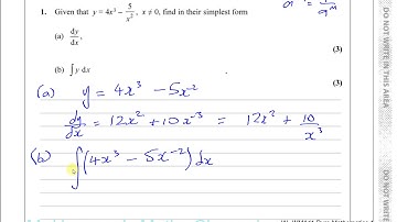 EDEXCEL IAL P1 new Sample Assesment Paper 2018 Q1  Differentiation Integration