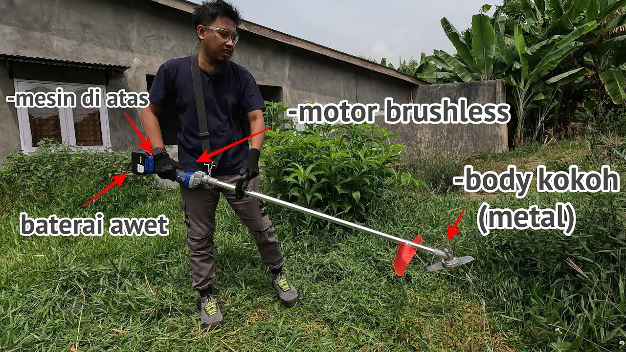 fix ini grass trimmer babat rumput murah terbaik! - MOLLAR CGT-20750 CORDLESS BRUSHLESS GRASS TIMMER