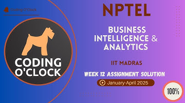 NPTEL Business Intelligence & Analytics Week 12 Quiz Assignment January - April 2025 IIT Madras