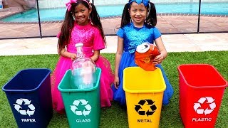 Clean Up Trash Song | Emma \& Jannie Sing-Along to Nursery Rhymes \& Kids Songs