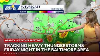 Heavy thunderstorms this evening in the Baltimore area
