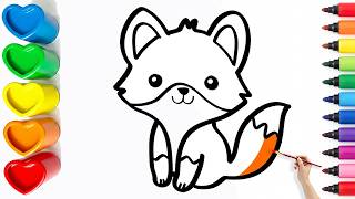 🦊Drawing and Coloring a Cute Fox | Easy Step By Step Tutorial for Beginners #101