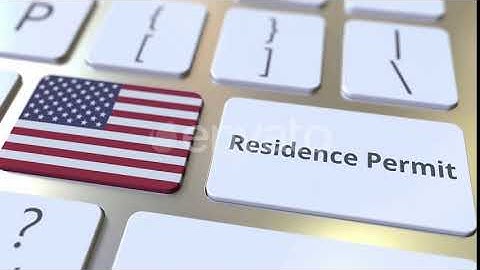 Residence Permit Text and Flag of the USA on the Keyboard | Motion Graphics - Envato elements