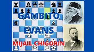 Partidas de Mijail Chigorin - Gambito Evans con Blancas