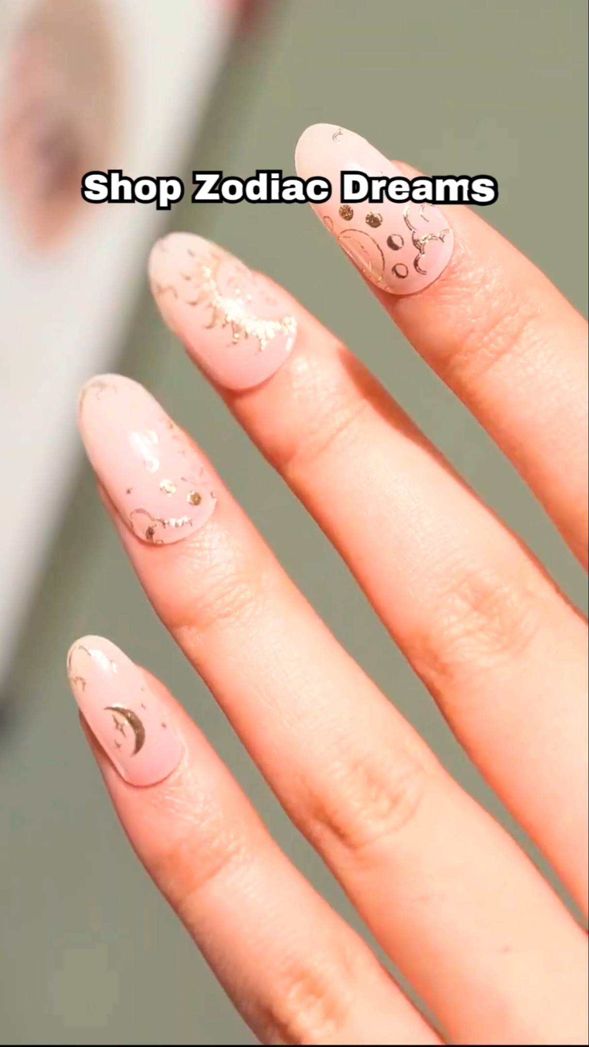Zodiac Dreams - Semi-Cured Gel Nail Strips applied on real nails