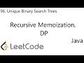 LeetCode 96 | Unique Binary Search Trees | DP | Recursive Memoization | Debugger | Java