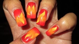 Fire Inspired Reciprocal Gradient Nail Art Tutorial (Nail Art April 2013 #7)