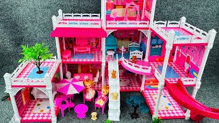 15 Minutes of Satisfying with ASMR Unboxing: Pink Barbie House DIY Fashion Villa Toy Set! screenshot 3