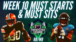 Week 10 Must Starts & Sits - 10 Running Backs/10 Wide Receivers