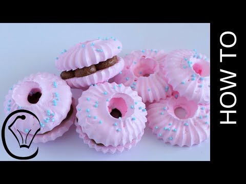 Carton Egg Whites Meringue Cookies with Whipped Chocolate Ganache