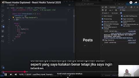Vidio menyimak REACT HOOKS