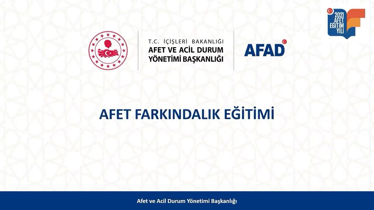 Afet Farkindalik Egitimi Afad Youtube