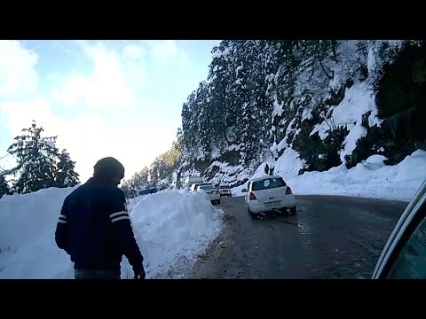 Winter Drive and snow - Beautiful Road in India - Shimla to Narkanda @apnahimachaltv