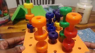 Gleeporte Stacking Peg Board Set Toy - Montessori Occupational Therapy Early Learning