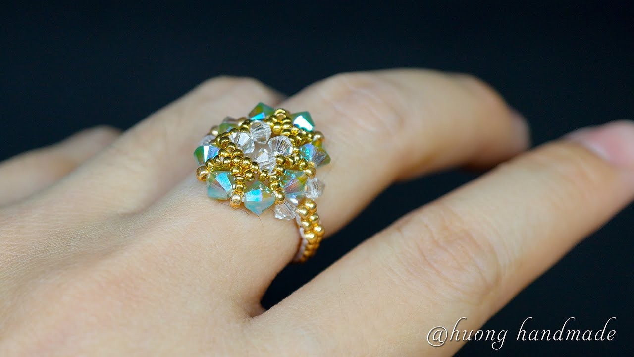 Diy beaded ring. Simple and easy for beginners. Ring making tutorial