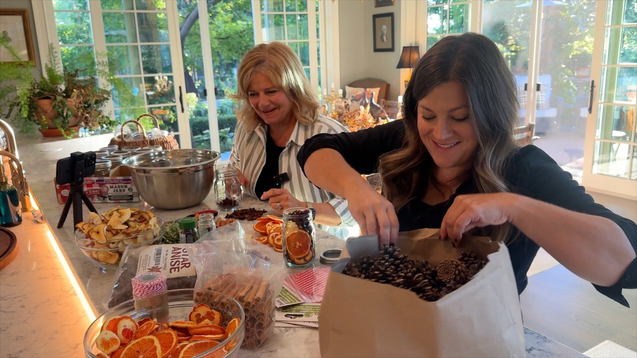DIY Simmer Pot Jars for Gifting w/ My Mom, Warehouse Tour & A Little Fall Container Planting! 🍊🍂🌲