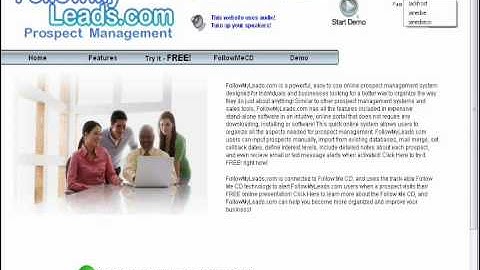 FollowMyLeads.com Video Tutorial - Online Prospect Management System connected to Follow Me CD.