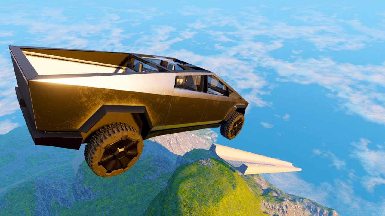 Stair Jumps Down  Car Crashes Compilation in BeamNG Drvie 