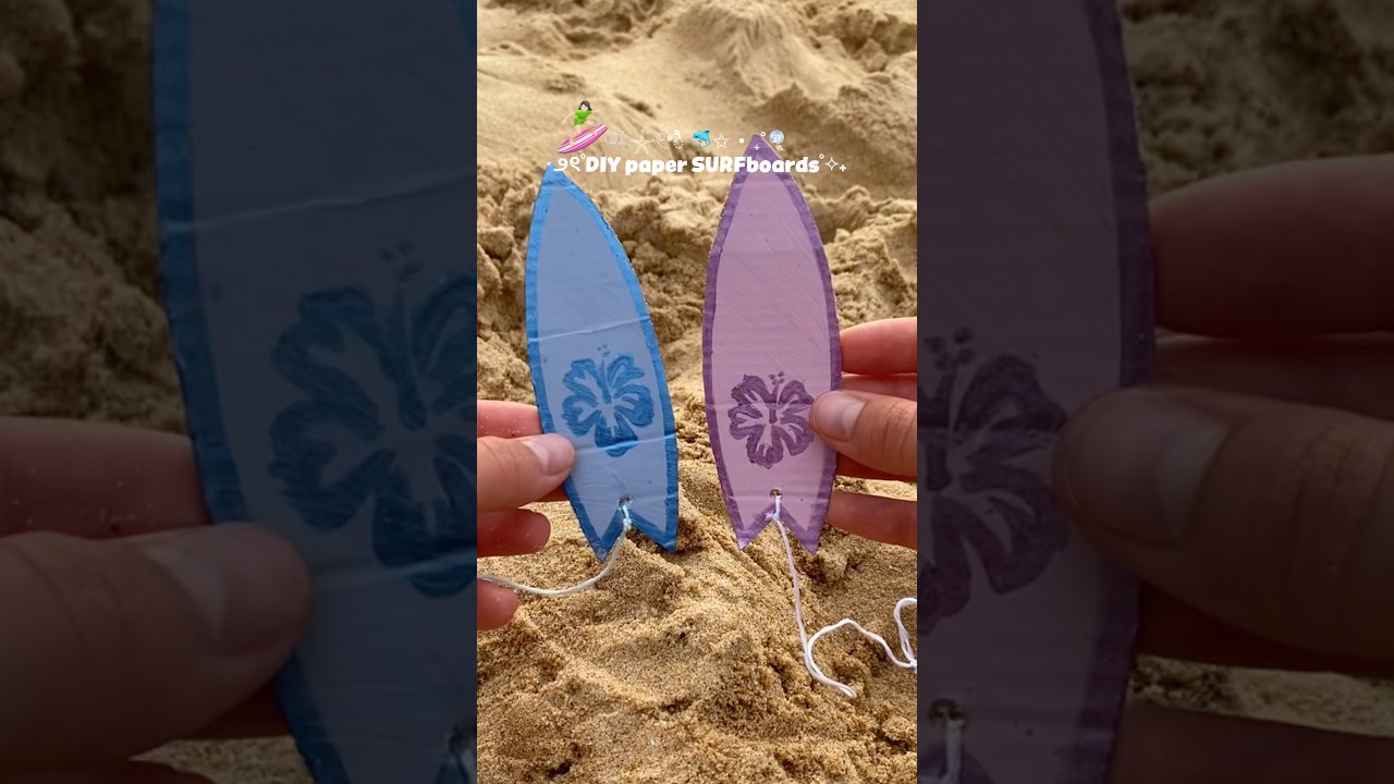 🥹🫧🏄🏻‍♀️ Cardboard SURFboards 🐬🌊 DIY Summer Beach Craft Idea 🌴 Tutorial 