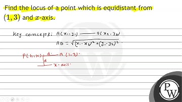 Find the locus of a point which is equidistant from \( (1,3) \) and...