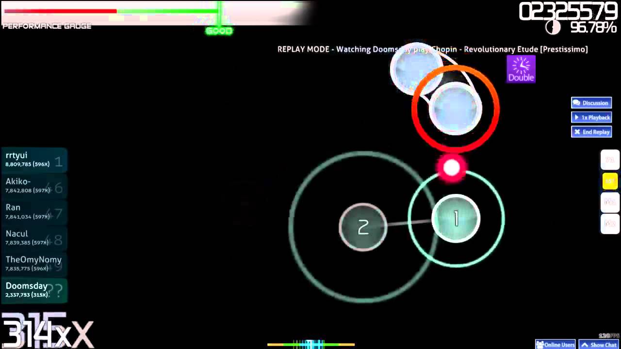 osu! - Chopin - Revolutionary Etude [Prestissimo] + DoubleTime - Played by Doomsday