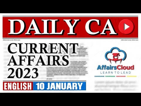 Current Affairs 10 January 2023 | English | By Vikas | Affairscloud For All Exams