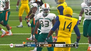 NCAA Football 14 Pretend Bowl Series Game 12/28/2016 West Virginia Mountaineers vs Miami Hurricanes