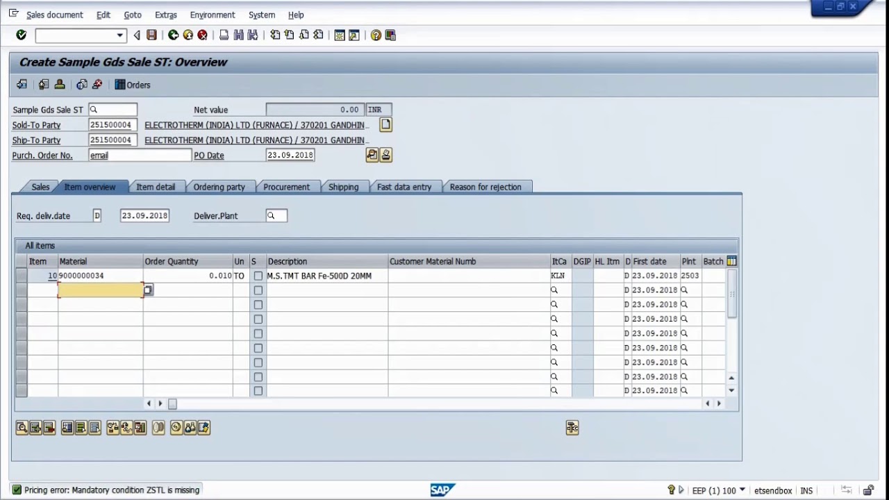 sap account assignment sales order