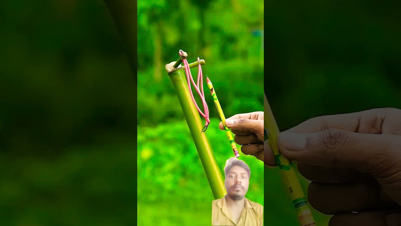 DIY Bamboo Selim Zone Slingshots with Pencil Craft! 🎯✨ | Creative Desi Invention 