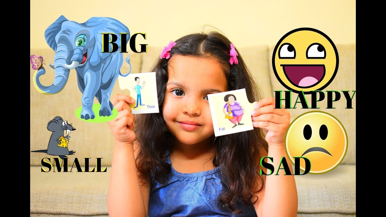 Common Opposite Words For Kids With Colorful Pictures Cards Opposite Song Opposite Puzzle 