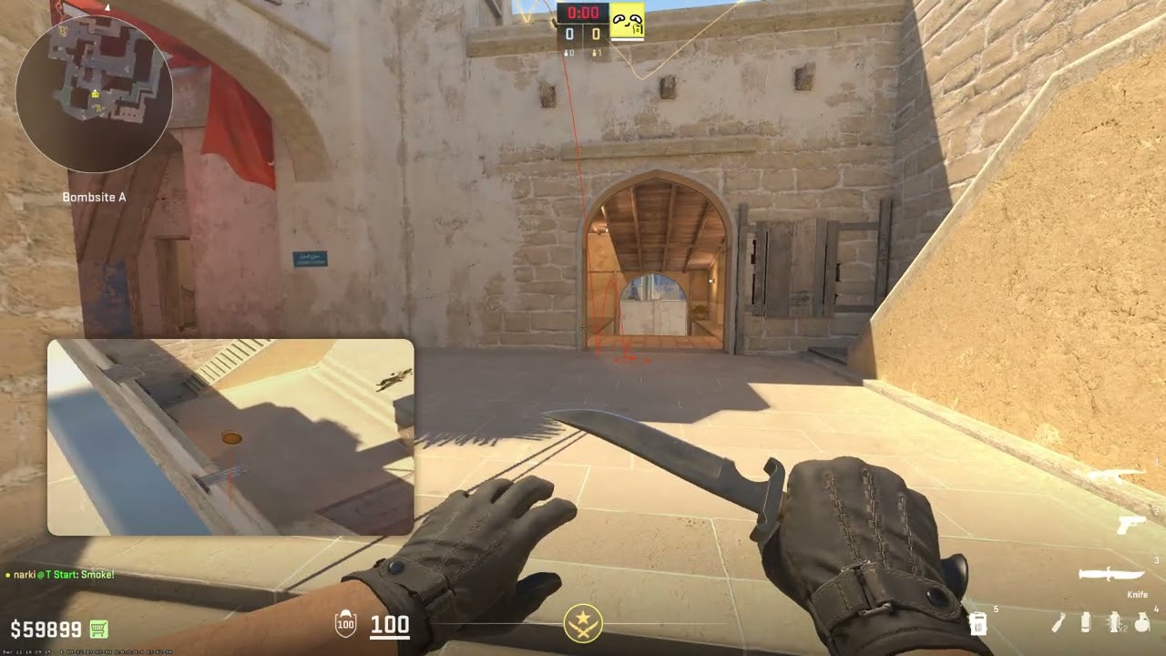 cs 2: mirage t tspawn top connector smoke