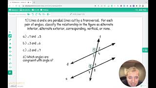 Two parallel lines cut by a transversal vocabulary.