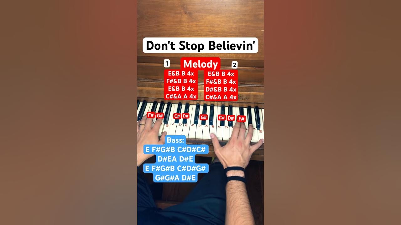 Don't Stop Believin' (Piano Tutorial) #piano #pianotutorial #music Don't Stop Believin' (Piano Tutorial) #piano #pianotutorial #music