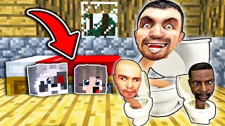 НУБ И ПРО СПРЯТАЛИСЬ ПОД КРОВАТЬЮ ОТ СКИБИДИ ТУАЛЕТ в МАЙНКРАФТ SCP SKIBIDI TOILET в MINECRAFT