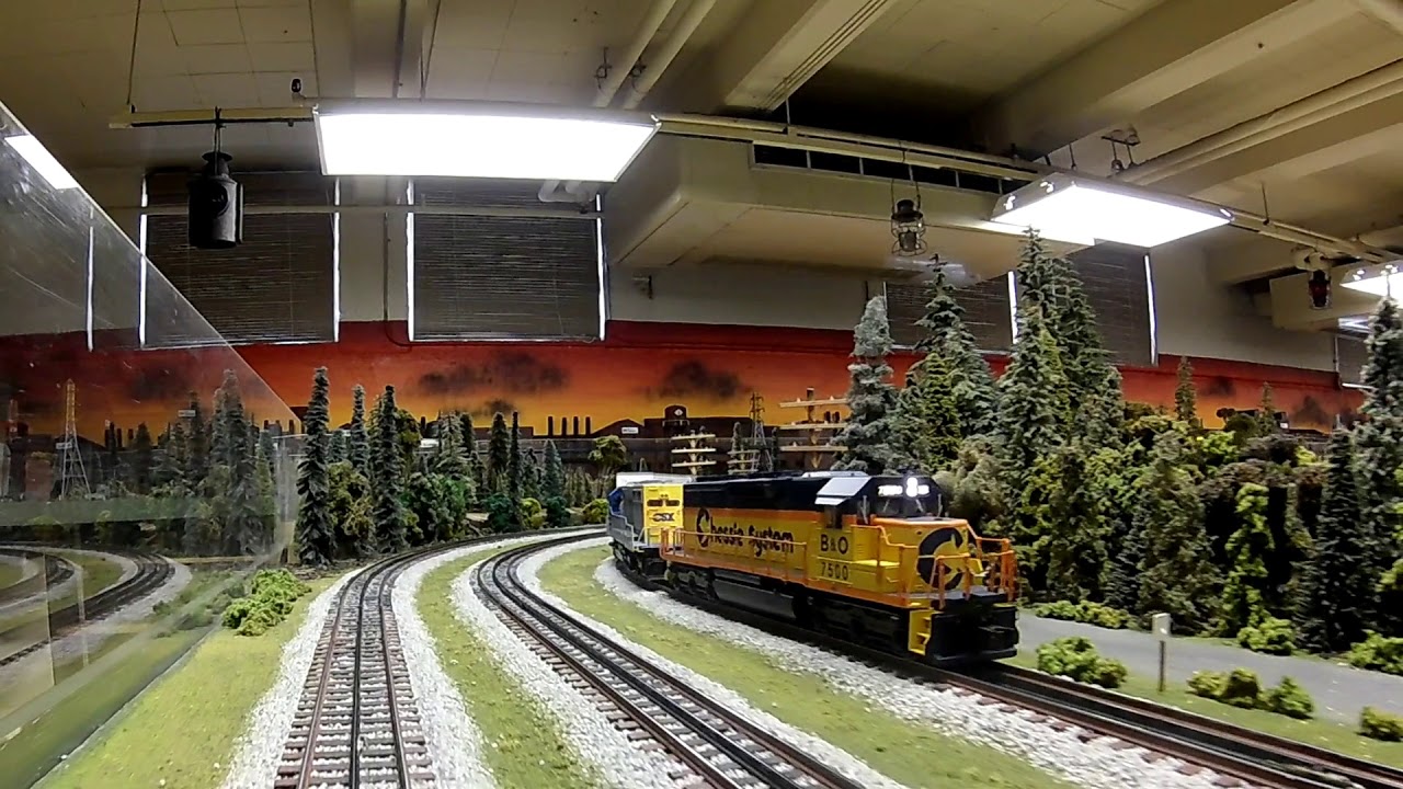 Model Train Cab Ride CSX Chessie, Canadian Pacific, ATSF Santa Fe