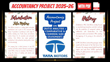 Accountancy Project Class 12 | Project On Tata Motors (Ratio + Comparative & Common Size Statement)