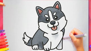 Como Dibujar Un Perro Husky Siberiano Kawaii Paso A Paso